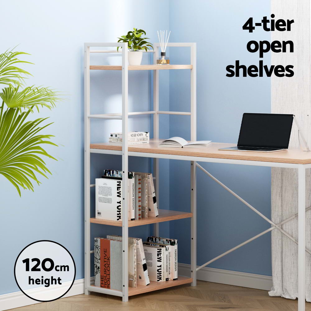 Desks: Artiss Computer Desk Shelf Oak 120CM