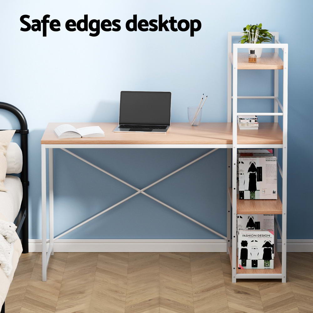 Desks: Artiss Computer Desk Shelf Oak 120CM