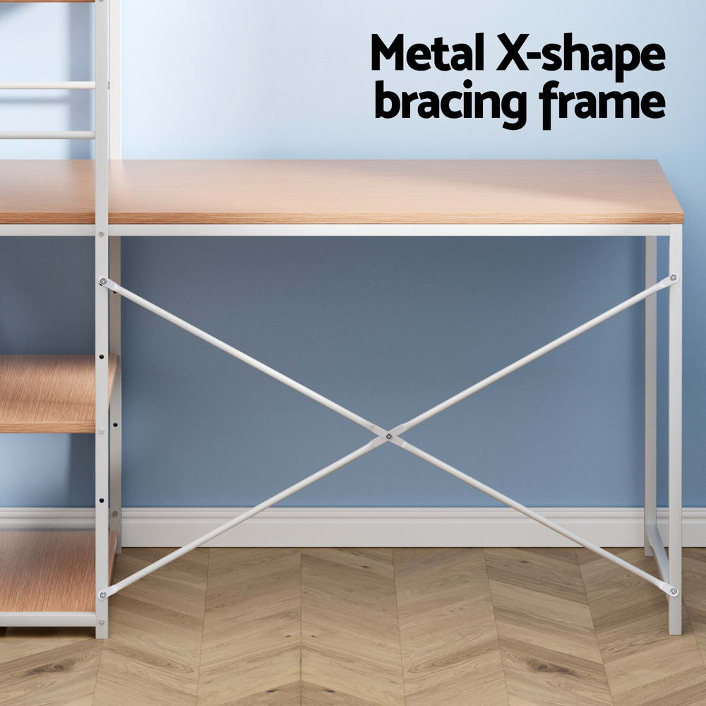 Desks: Artiss Computer Desk Shelf Oak 120CM