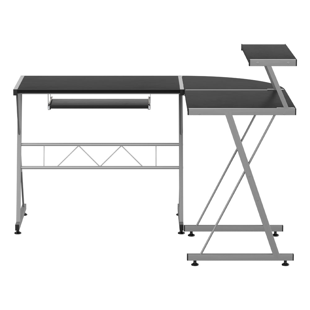 Desks: Artiss Computer Desk L-Shape Keyboard Tray Shelf Black
