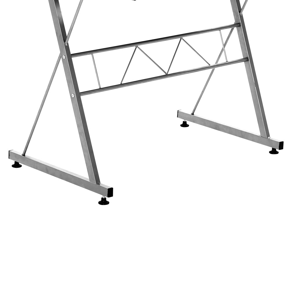 Desks: Artiss Computer Desk L-Shape Keyboard Tray Shelf White