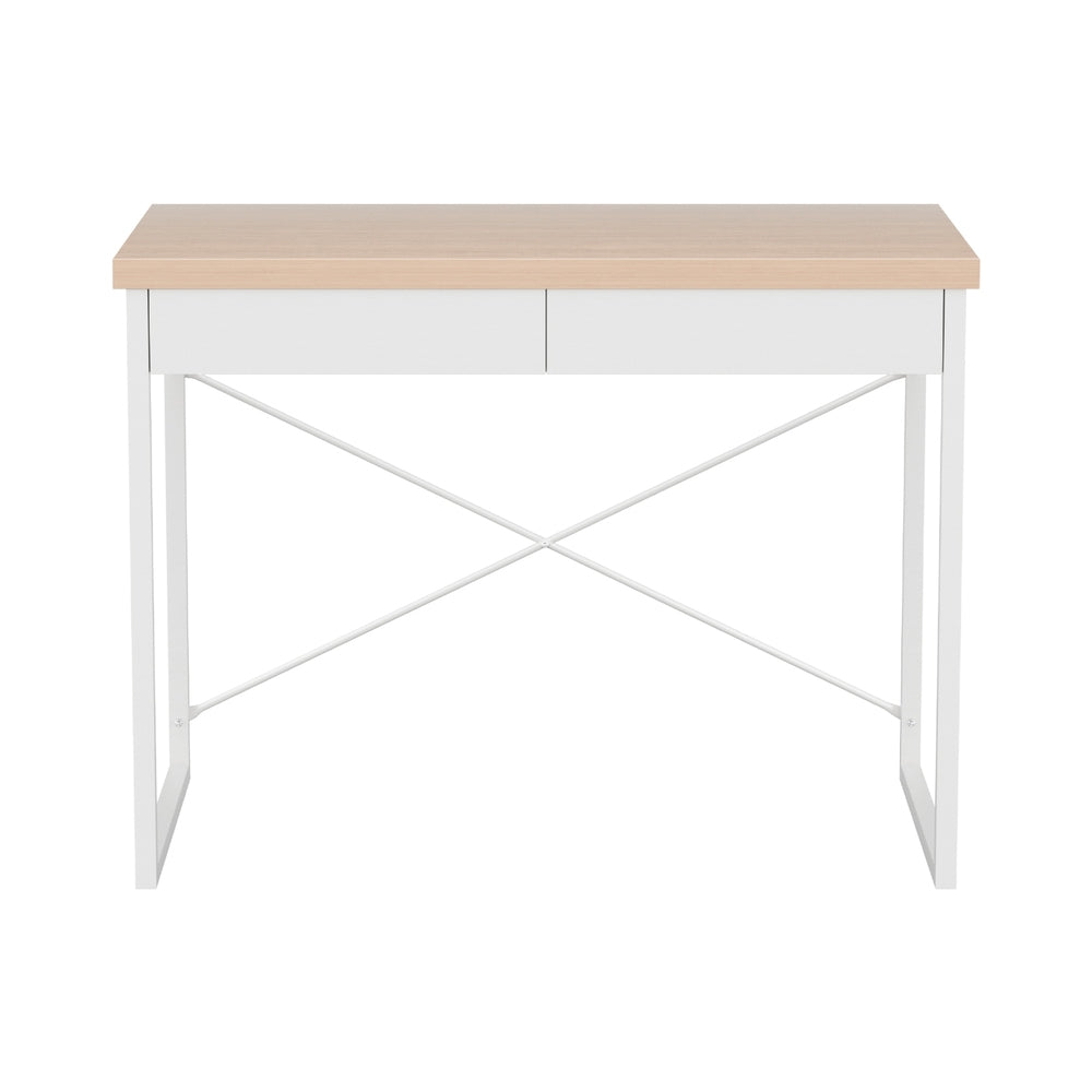 Desks: Artiss Computer Desk Drawer Storage Oak 100CM