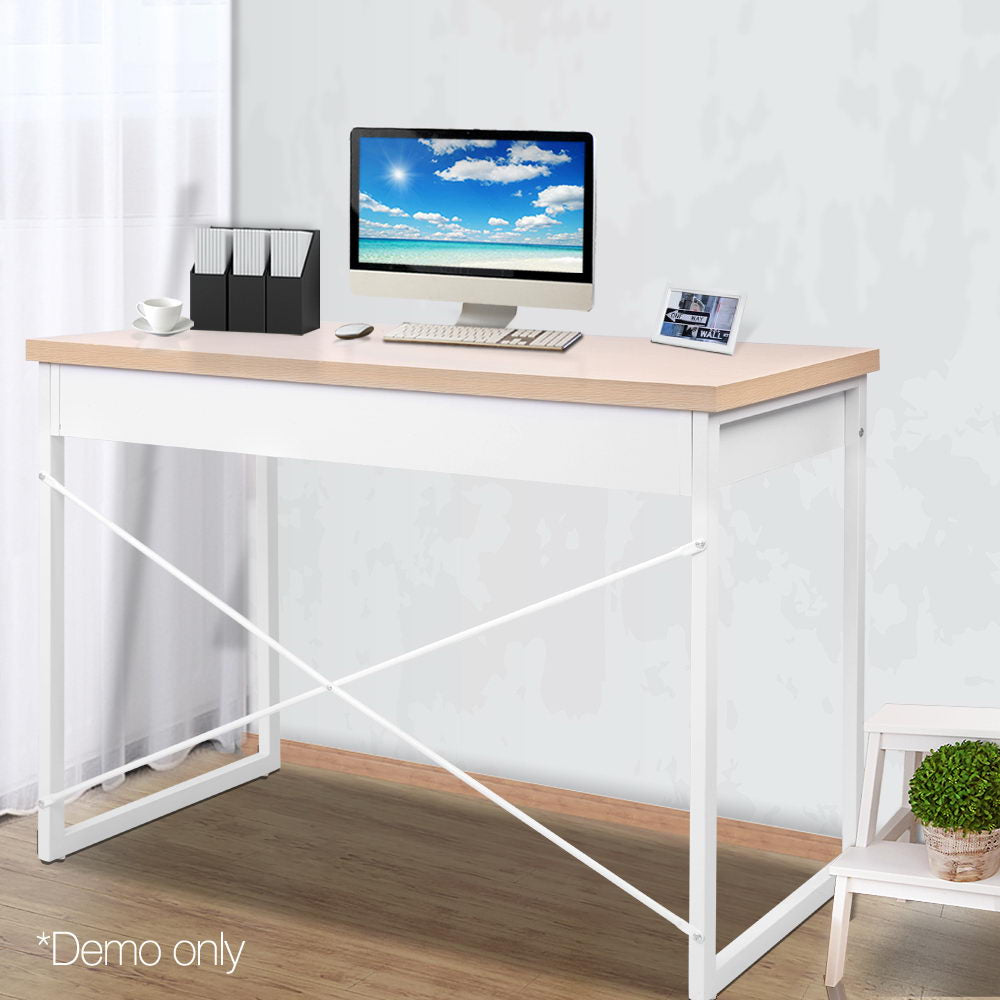 Desks: Artiss Computer Desk Drawer Storage Oak 100CM