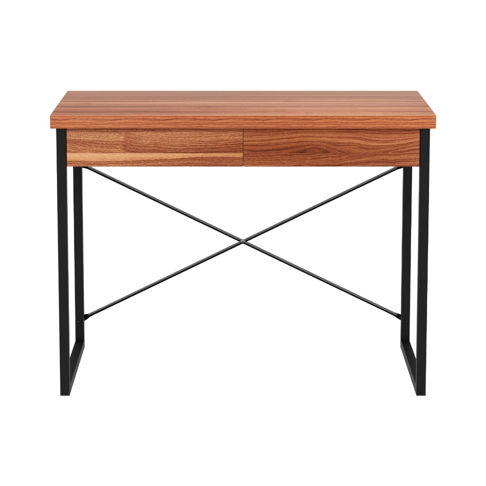 Desks: Artiss Computer Desk Drawer Storage Walnut 100CM