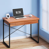 Artiss Computer Desk Drawer Storage Walnut 100CM