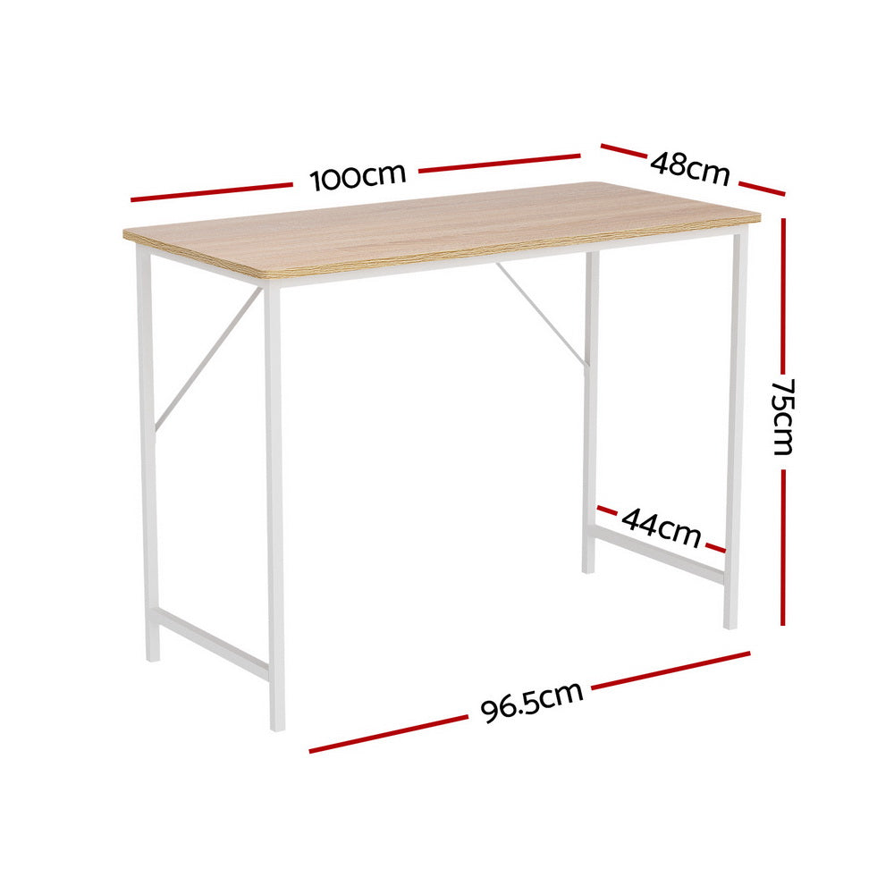 Desks: Artiss Computer Desk Oak 100CM