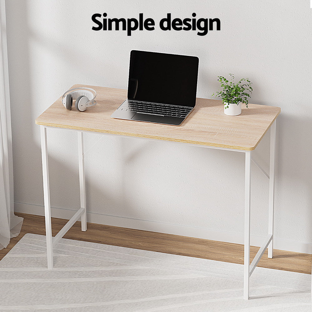 Desks: Artiss Computer Desk Oak 100CM