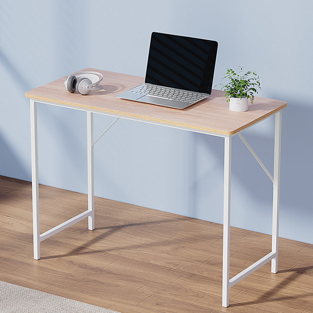 Desks: Artiss Computer Desk Oak 100CM