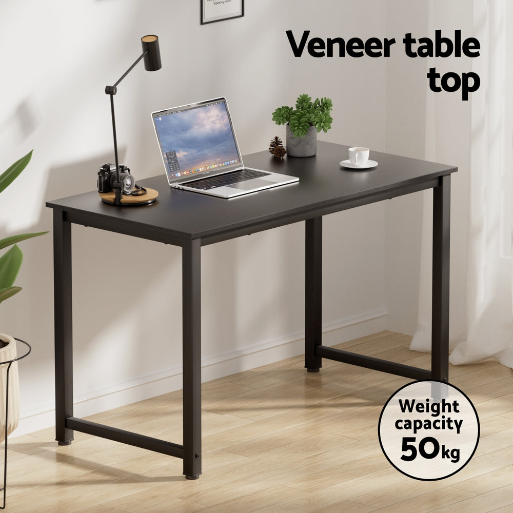 Office & Desk Chairs: Artiss Computer Desk 120cm Executive Office Chairs Set PU Leather Low Back Black