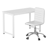 Artiss Computer Desk 120cm Executive Office Chairs Set PU Leather Low Back White