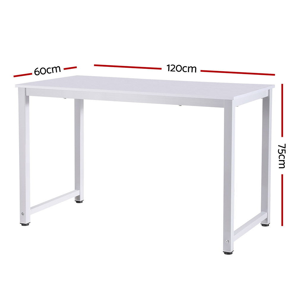 Desks: Artiss Computer Desk Home Office Study Table White 120CM