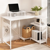 Artiss Computer Desk L-Shape Home Office Study Table Open Shelves White 100CM