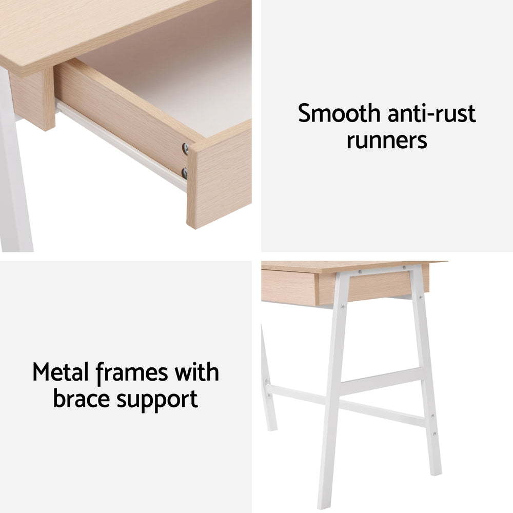 Desks: Artiss Computer Desk Drawer Cabinet Oak 100CM