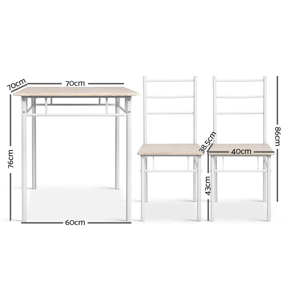 Dining Set: Artiss Dining Table And Chairs Set fo 3 Oak