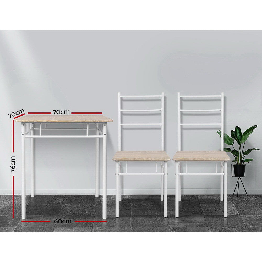 Dining Set: Artiss Dining Table And Chairs Set fo 3 Oak