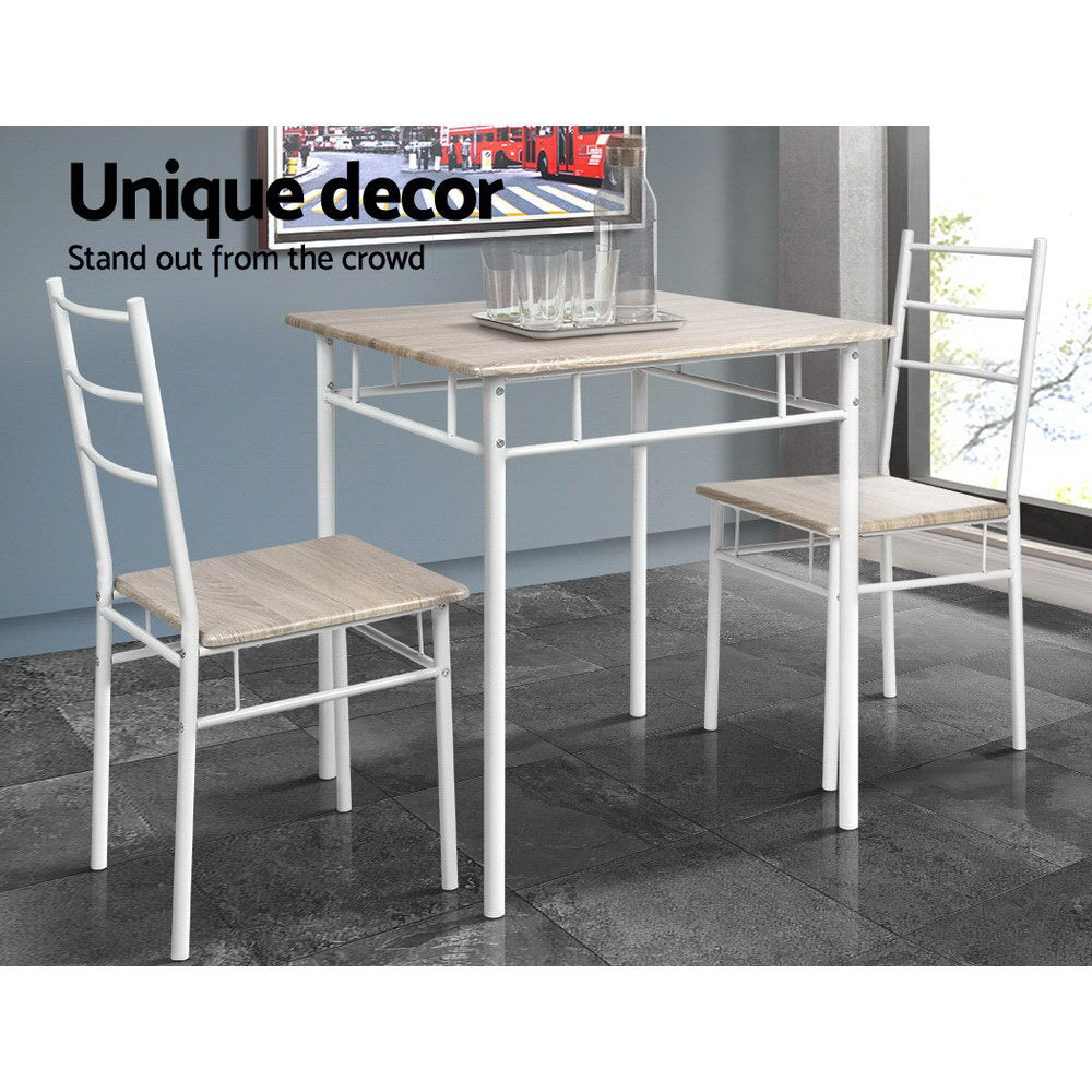 Dining Set: Artiss Dining Table And Chairs Set fo 3 Oak
