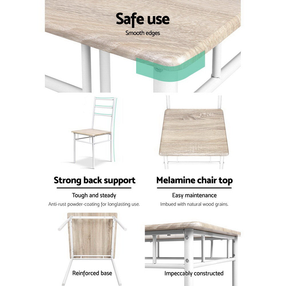 Dining Set: Artiss Dining Table And Chairs Set fo 3 Oak
