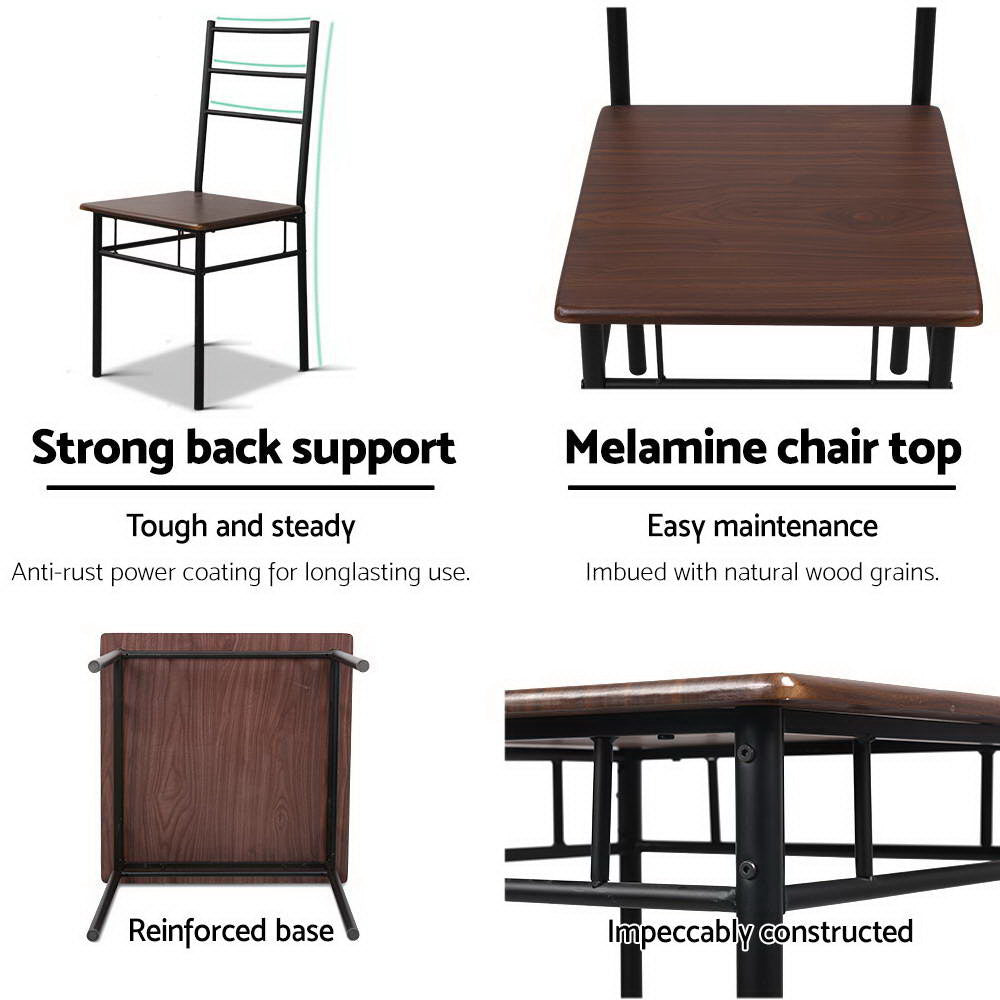Dining Set: Artiss Dining Table And Chairs Set fo 3 Walnut