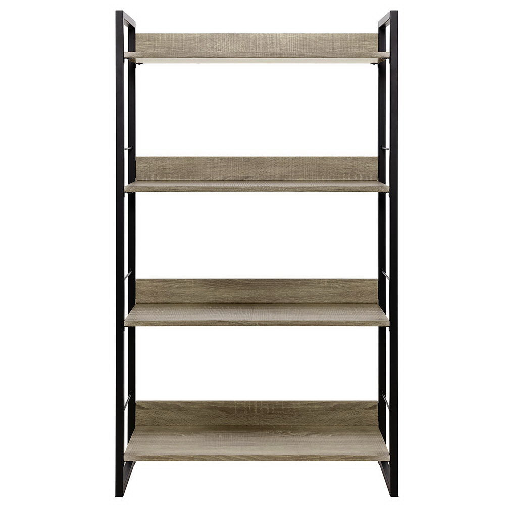 Bookcases & Shelves: Artiss Bookshelf 4 Tiers - NOE Black and Oak
