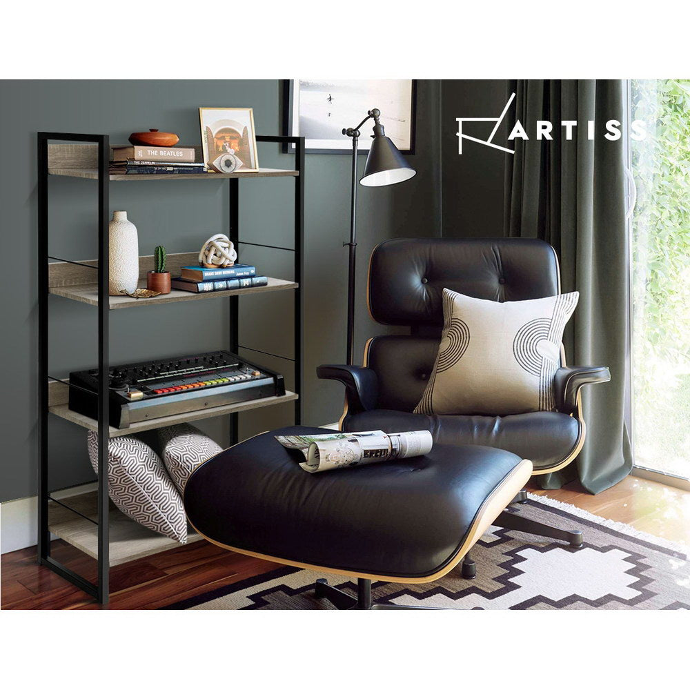 Bookcases & Shelves: Artiss Bookshelf 4 Tiers - NOE Black and Oak