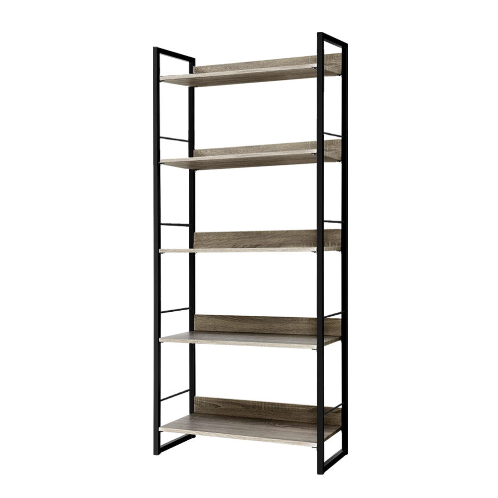 Bookcases & Shelves: Artiss Bookshelf 5 Tiers - NOE Black and Oak