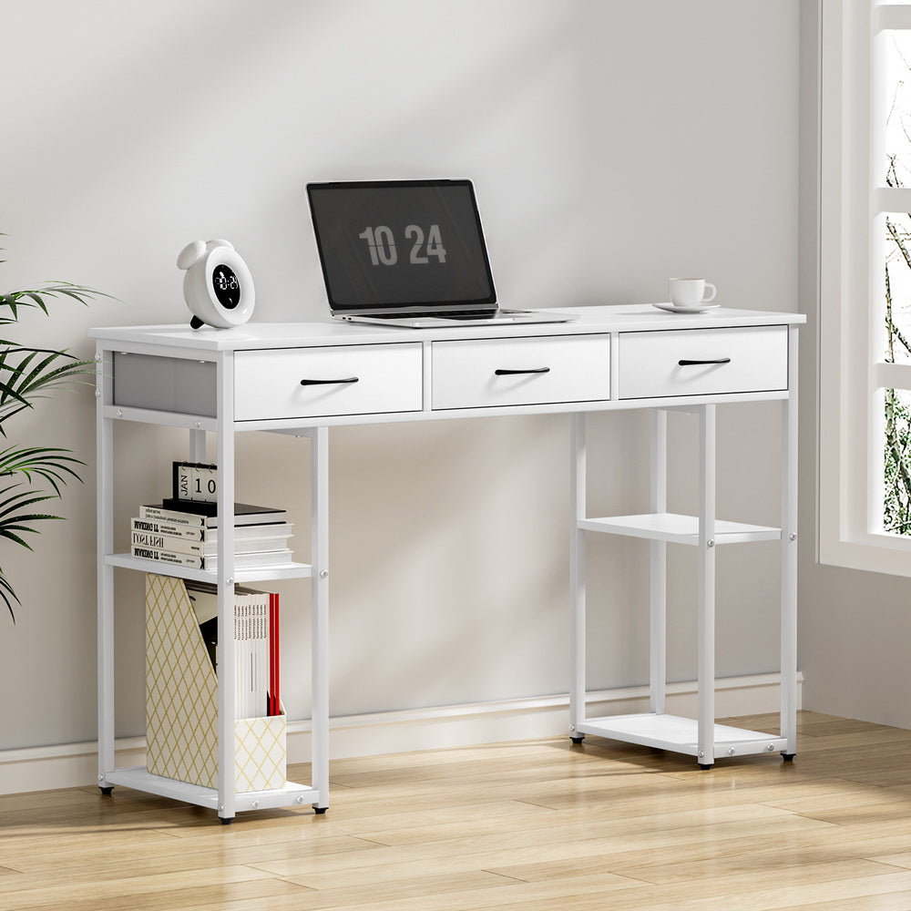 Desks: Artiss Computer Desk Drawer Shelves Study Table 120CM White