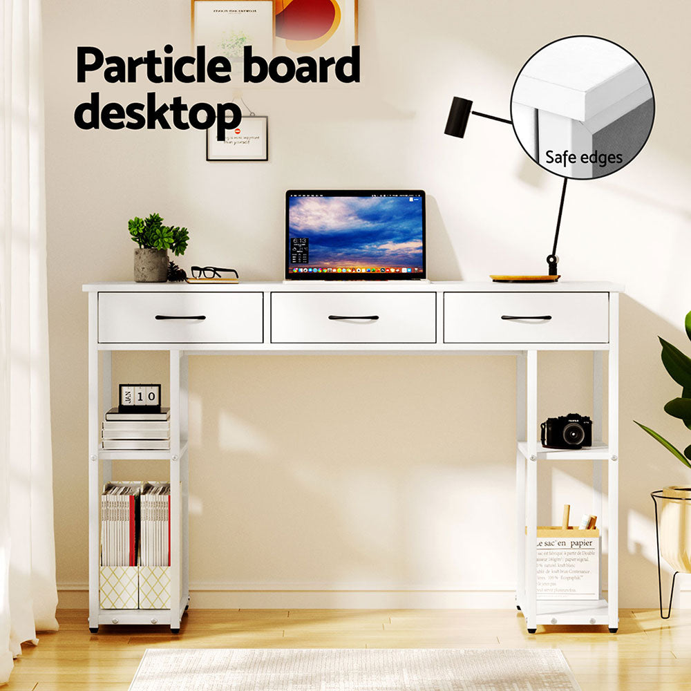 Desks: Artiss Computer Desk Drawer Shelves Study Table 120CM White