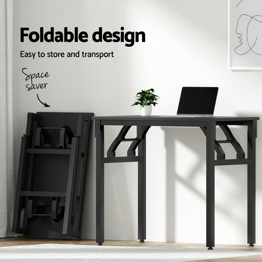 Desks: Artiss Computer Desk Foldable Balck 80CM