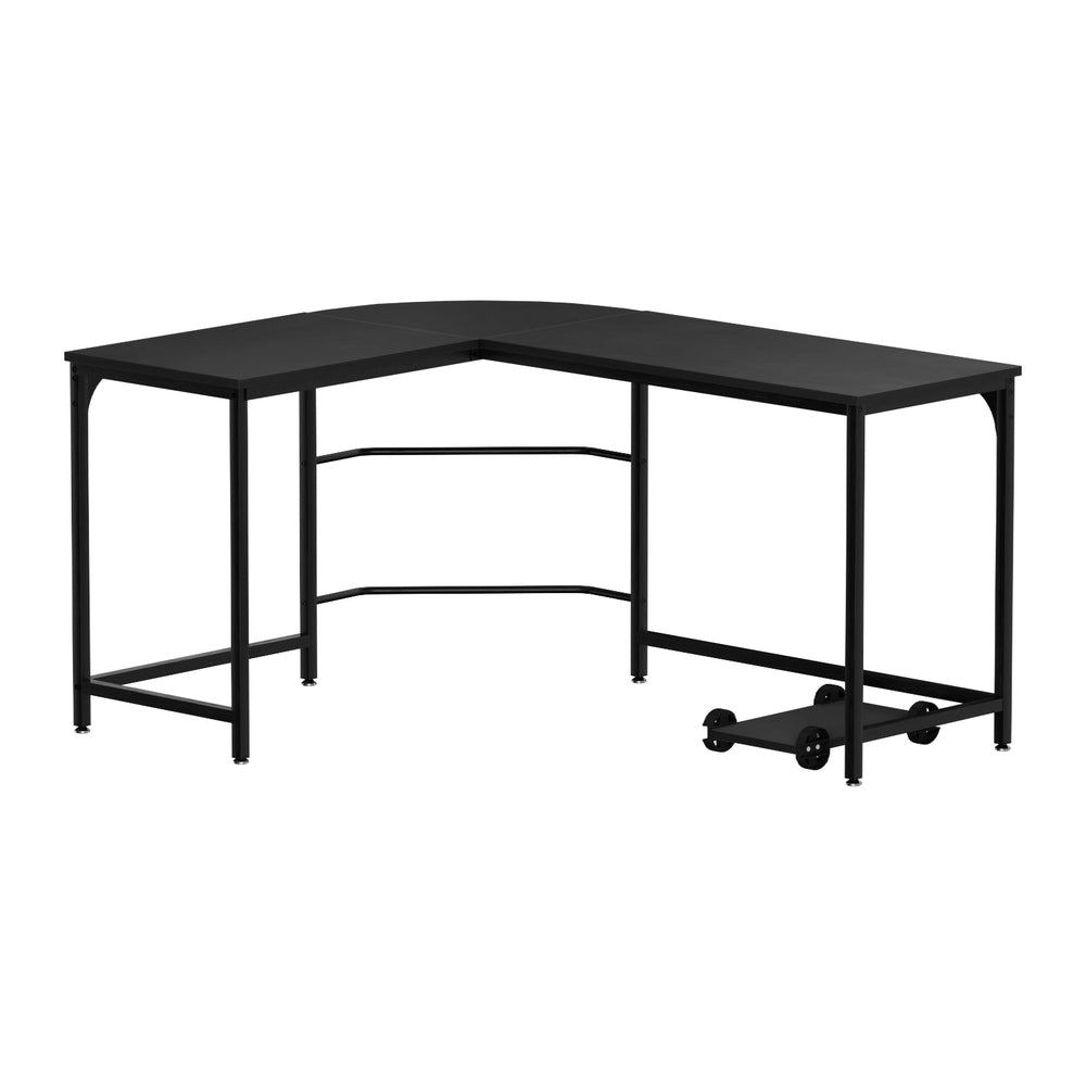 Desks: Artiss Computer Desk L-Shape CPU Stand Black 147CM