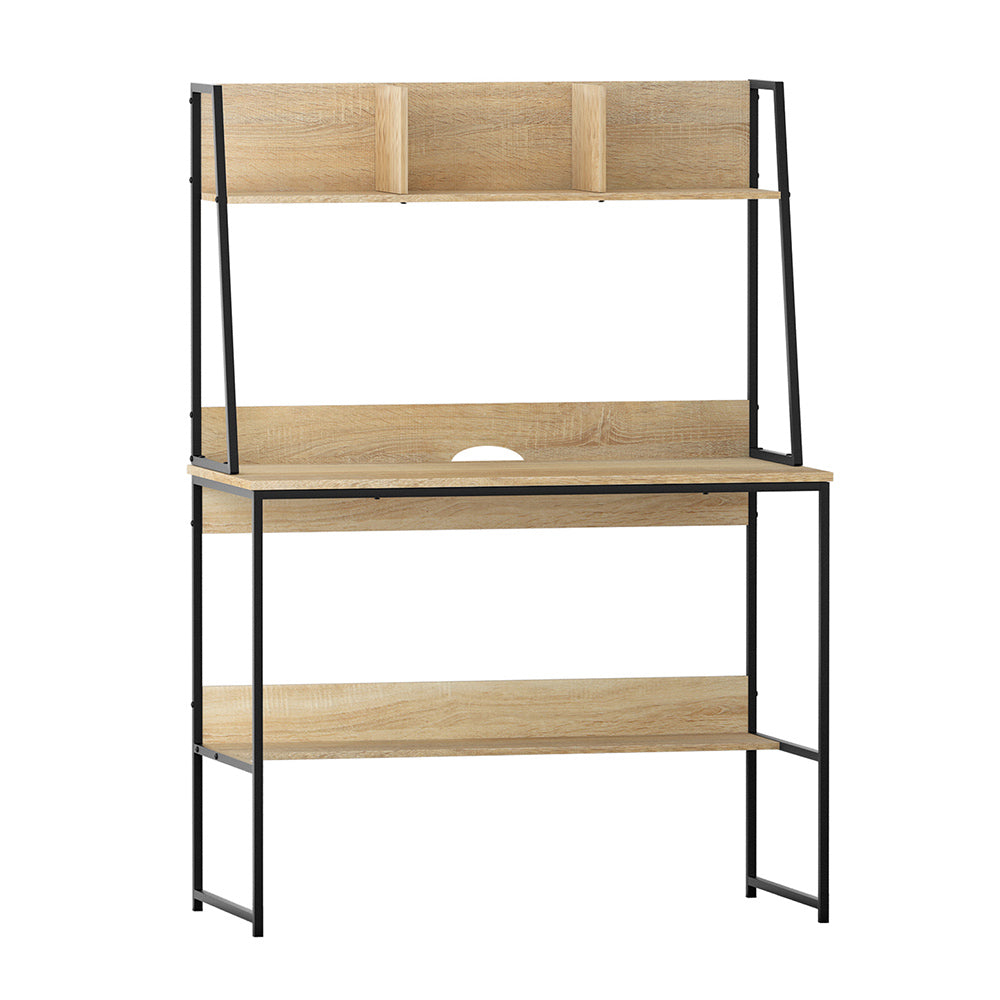 Desks: Artiss Computer Desk Bookshelf Storage 100CM Oak