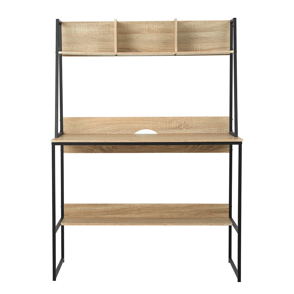 Desks: Artiss Computer Desk Bookshelf Storage 100CM Oak