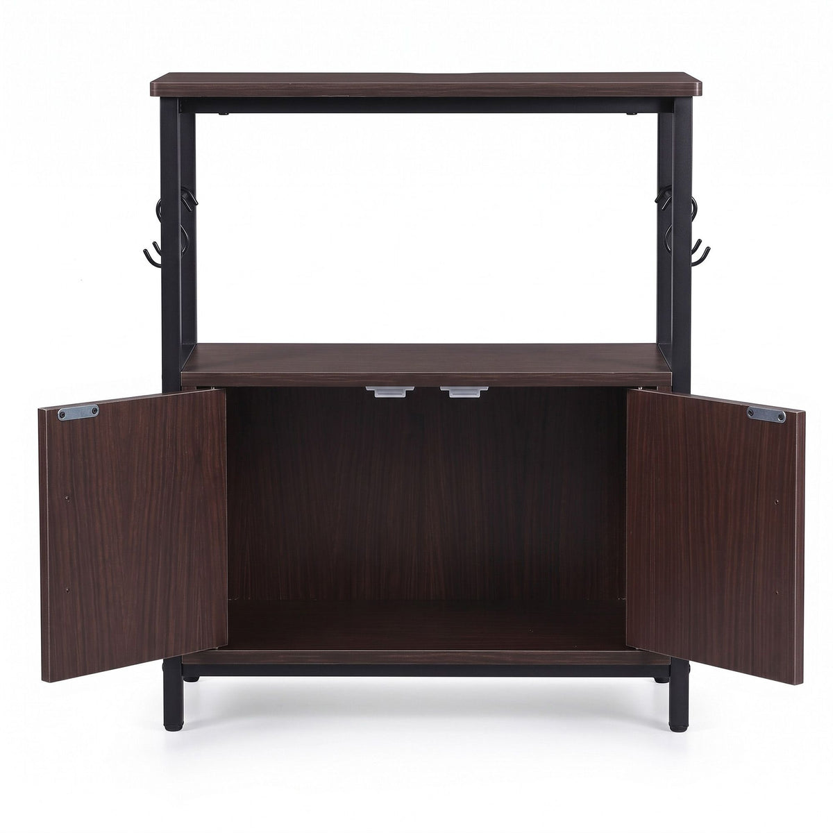 Artiss 20 Gallon Fish Tank Stand 3-Tier Aquarium Stand with Storage Cabinet and Open Shelf Walnut