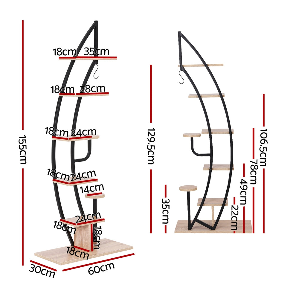 Bookcases & Shelves: Artiss Plant Stand 6 Tier Ladder Corner Shelf