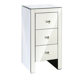 Bedside Tables: Artiss Bedside Table 3 Drawers Mirrored - QUENN Silver