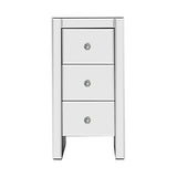 Bedside Tables: Artiss Bedside Table 3 Drawers Mirrored - QUENN Silver