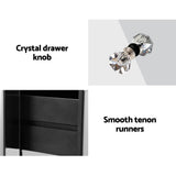 Bedside Tables: Artiss Bedside Table 3 Drawers Mirrored - QUENN Silver