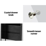 Bedside Tables: Artiss Bedside Table 3 Drawers Mirrored - QUENN Silver