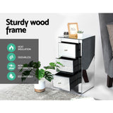 Bedside Tables: Artiss Bedside Table 3 Drawers Mirrored - QUENN Silver