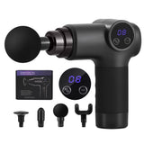 Massagers: Everfit Massage Gun 8 Speed 4 Heads Vibration Muscle Massager Chargeable Black