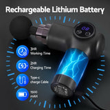 Massagers: Everfit Massage Gun 8 Speed 4 Heads Vibration Muscle Massager Chargeable Black