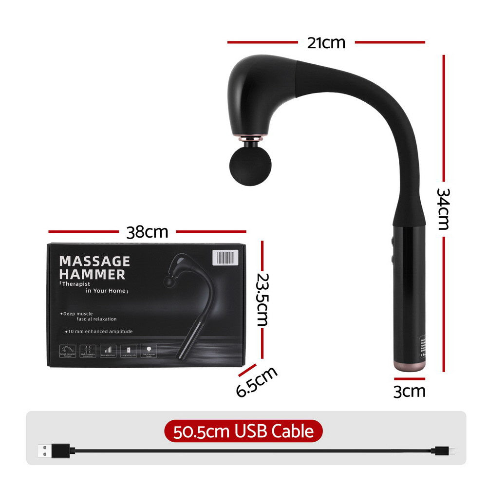 Massagers: Everfit Massage Gun U-shaped Extended Handle Percussion Massager 4 Heads