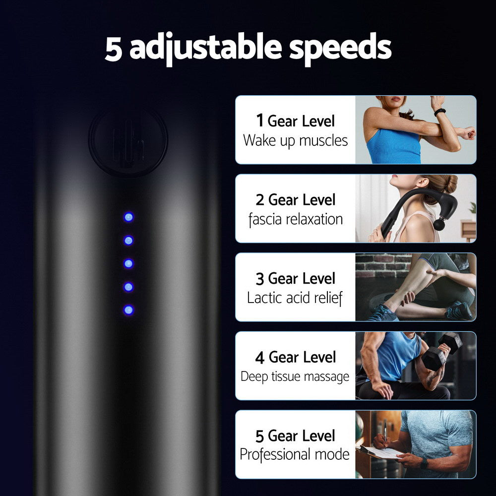 Massagers: Everfit Massage Gun U-shaped Extended Handle Percussion Massager 4 Heads