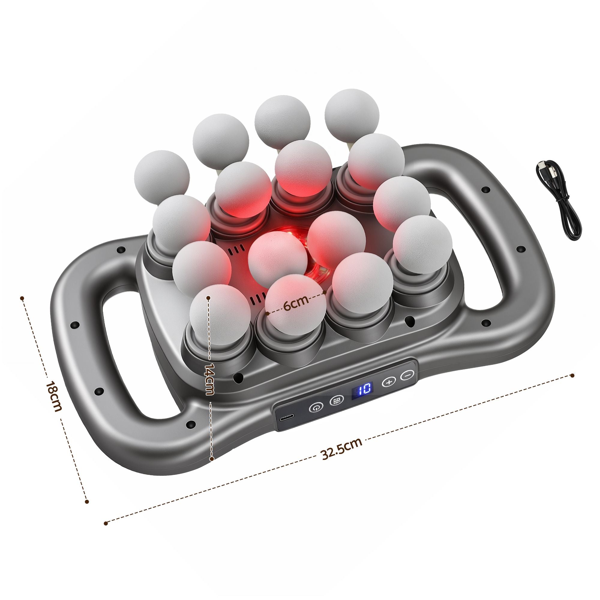 Everfit Deep Tissue Massager 16 Heads with 20 Intensities Deep Percussion Massage Gun Rechargeable