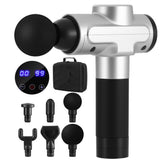 Massagers: Everfit Massage Gun 30 Speed 6 Heads Vibration Muscle Massager Chargeable Silver