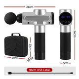 Massagers: Everfit Massage Gun 30 Speed 6 Heads Vibration Muscle Massager Chargeable Silver