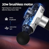 Massagers: Everfit Massage Gun 30 Speed 6 Heads Vibration Muscle Massager Chargeable Silver