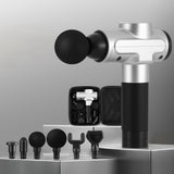 Massagers: Everfit Massage Gun 30 Speed 6 Heads Vibration Muscle Massager Chargeable Silver