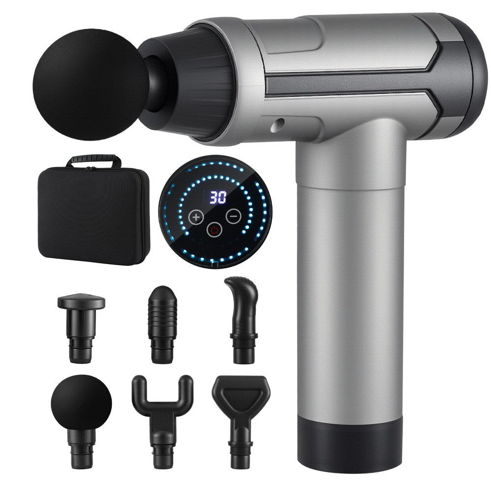 Massagers: Everfit Massage Gun 30 Speed 6 Heads Vibration Muscle Massager Chargeable Black