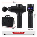 Massagers: Everfit Massage Gun 30 Speed 8 Heads Vibration Muscle Massager Chargeable Black
