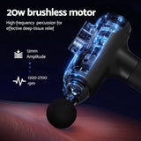 Massagers: Everfit Massage Gun 30 Speed 8 Heads Vibration Muscle Massager Chargeable Black
